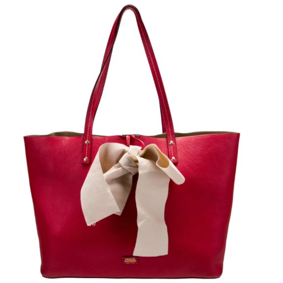 Frances Valentine Handbags - ✿ڿڰۣ♥Frances Valentine Large Red Smooth Leather Tote~Removable Bow NWOT♥✿ڿڰۣ♥✿